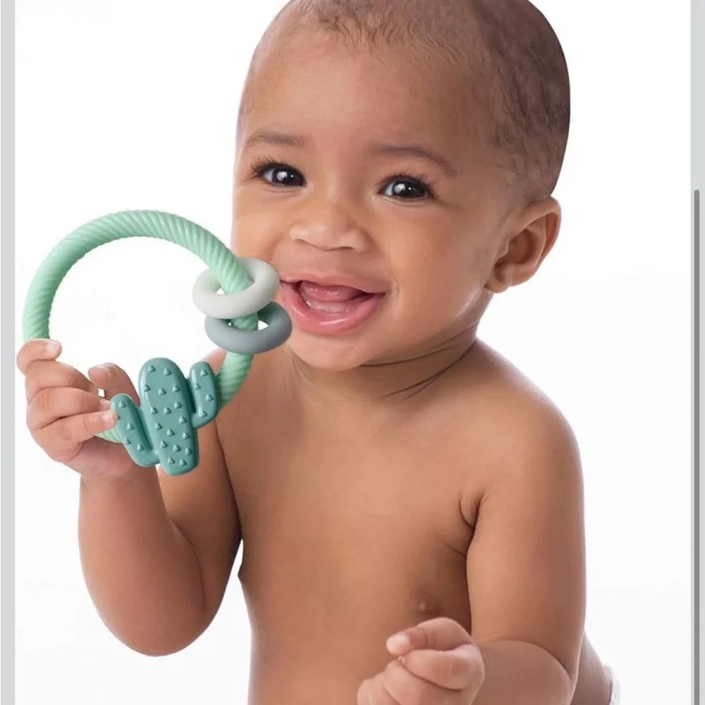Itzy Ritzy Silicone Teether with Rattle; Rattle Teether Features Rattling Sound - Picture 4 of 4